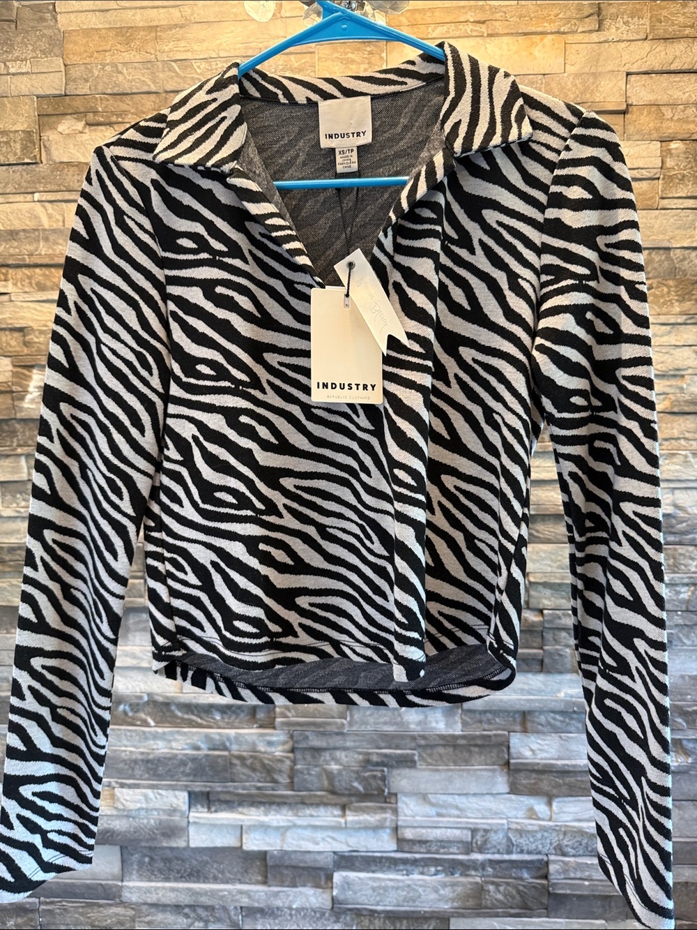 Zebra-Print Black & White Women's Sweater
